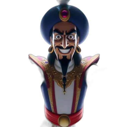 mask, crown, staff, face, 3d render, concept art, fantasy art, cartoon transparent PNG cut-out