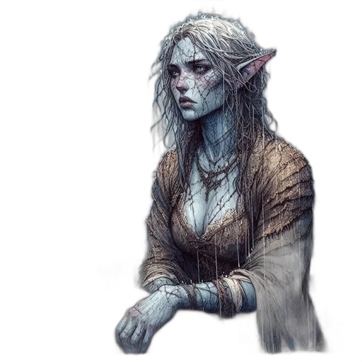 face, staff, fantasy art, concept art, watercolor, pixel art, blue, dark transparent PNG cut-out