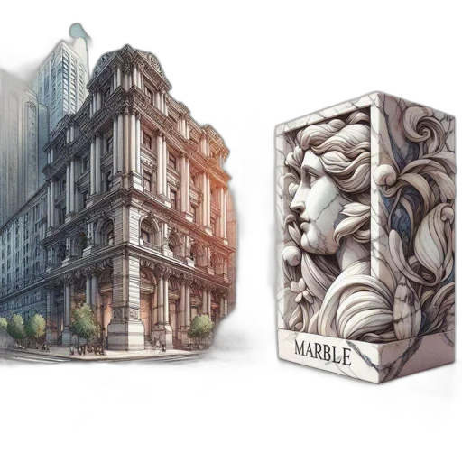 building, 3d render, concept art, photorealistic, fantasy art, city street, watercolored, architectural transparent PNG cut-out