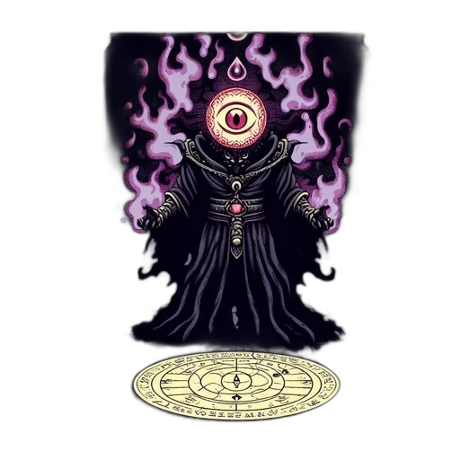 concept art, pixel art, fantasy art, dark, towering, menacing, figure, glowing transparent PNG cut-out