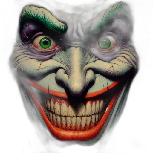 mask, face, creature, concept art, photorealistic, comic book art, watercolor, joker transparent PNG cut-out