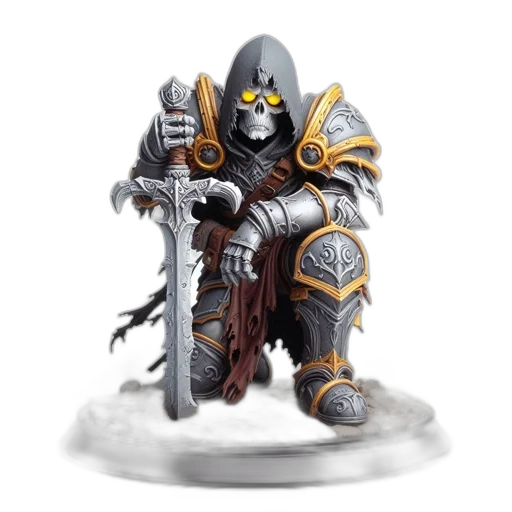 sword, fantasy art, concept art, 3d render, photorealistic, skeletal, warrior, figurine transparent PNG cut-out