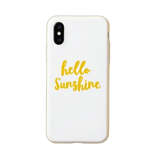 white, iphone, case, phrase, hello, sunshine, written, yellow transparent PNG cut-out