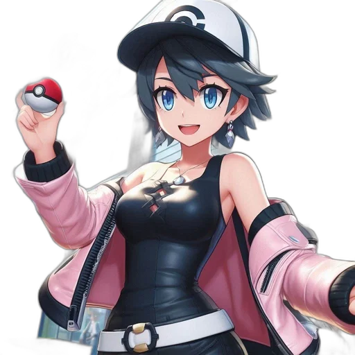 hat, weapon, concept art, anime, 3d render, pixel art, monochrome, pastel transparent PNG cut-out