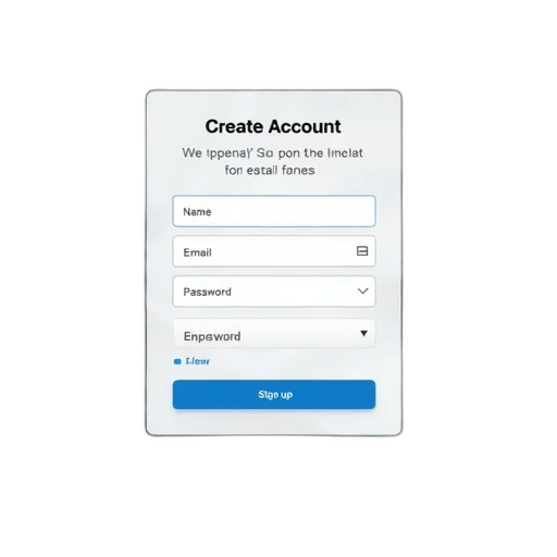 digital, screen, displaying, sign-up, form, financial, service, includes transparent PNG cut-out