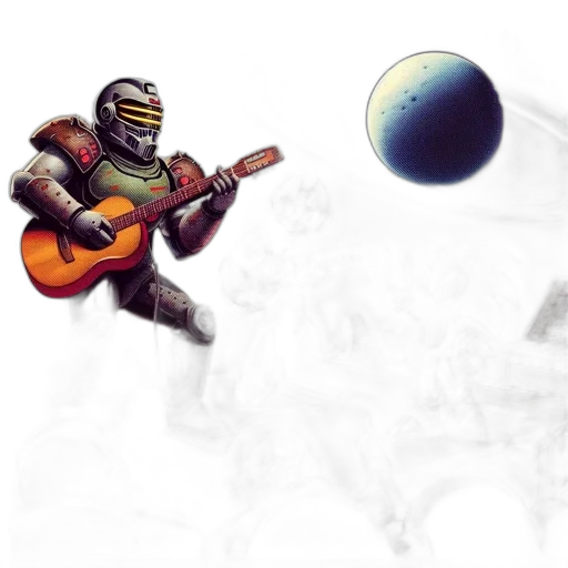 robot, mask, weapon, concept art, pixel art, fantasy art, watercolor, outer space transparent PNG cut-out