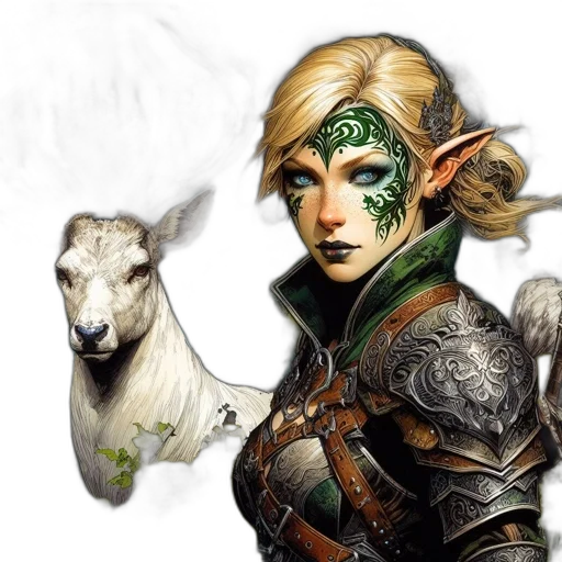 dragon, fantasy art, concept art, photorealistic, green, woman, blonde, hair transparent PNG cut-out