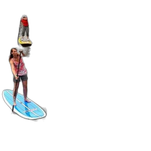 shoes, umbrella, 3d render, three, people, paddleboarding, river, bridge transparent PNG cut-out