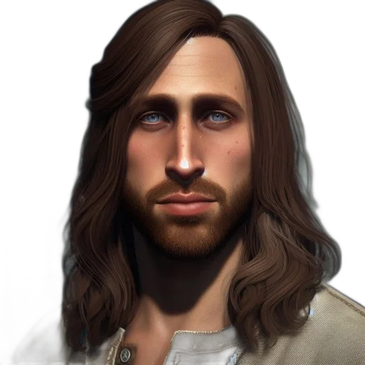 face, staff, hair, photorealistic, fantasy art, concept art, 3d render, portrait transparent PNG cut-out