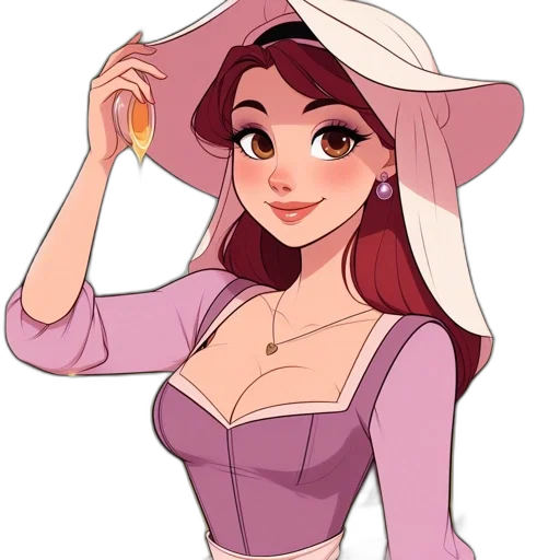 dress, hat, crown, jewelry, cartoon, anime, fantasy art, concept art transparent PNG cut-out