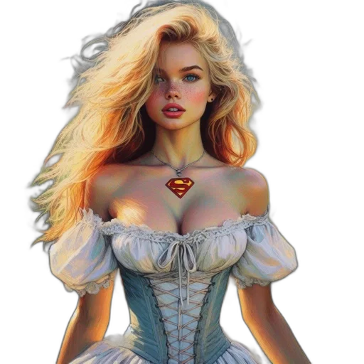 dress, comic book art, fantasy art, concept art, pixel art, woman, blonde, hair transparent PNG cut-out