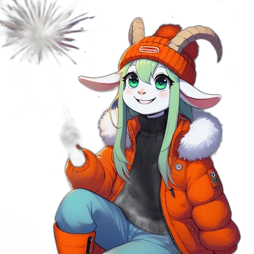 jacket, hat, staff, dragon, concept art, anime, fantasy art, pixel art transparent PNG cut-out