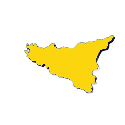 staff, golden, stylized, map, sicily, yellow, outline, superimposed transparent PNG cut-out