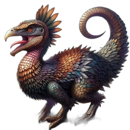 dragon, animal, creature, fantasy art, concept art, 3d render, photorealistic, avian-reptilian transparent PNG cut-out