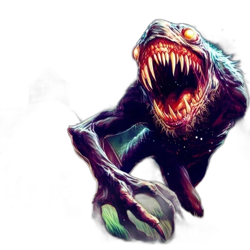 creature, dragon, animal, concept art, comic book art, fantasy art, photorealistic, terrifying transparent PNG cut-out