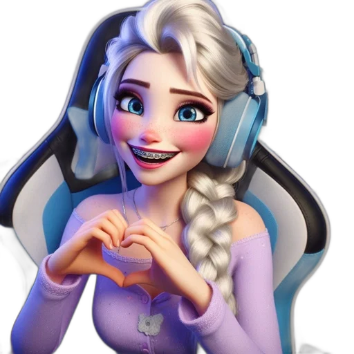 face, fantasy art, concept art, cartoon, 3d render, silver-haired, female, gamer transparent PNG cut-out