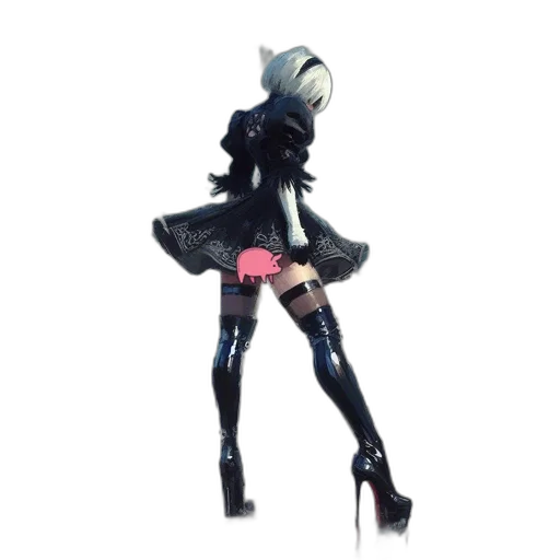 robot, dress, staff, weapon, concept art, 3d render, pixel art, fantasy art transparent PNG cut-out