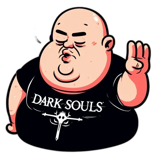 concept art, comic book art, pixel art, dark, animated, figure, chubby, bald transparent PNG cut-out
