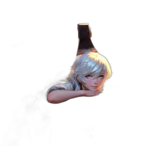 bottle, hair, weapon, face, concept art, anime, 3d render, photorealistic transparent PNG cut-out