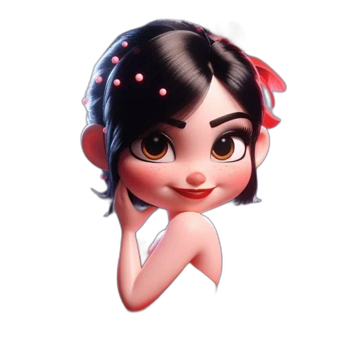 face, dress, jewelry, crown, cartoon, concept art, fantasy art, 3d render transparent PNG cut-out