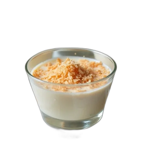 food, dessert, small, glass, dishes, topped, coconut, flakes transparent PNG cut-out