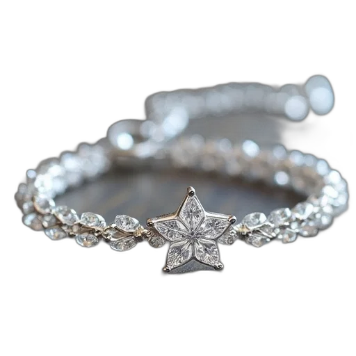 jewelry, crown, staff, sterling, silver, crystal, star, bracelet transparent PNG cut-out