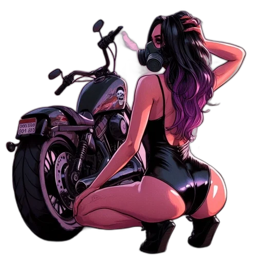 dress, weapon, comic book art, cartoon, concept art, fantasy art, neon lights, dark transparent PNG cut-out