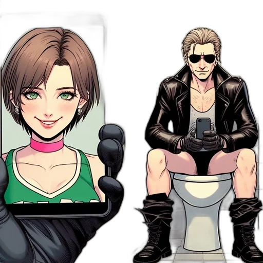 concept art, cartoon, cyberpunk, comic book art, two-panel, comic, young, woman transparent PNG cut-out