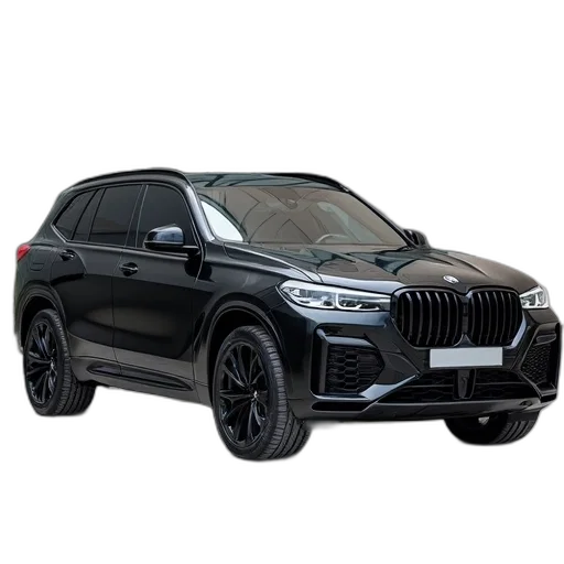 car, black, suv, parked, front, modern, building, large transparent PNG cut-out
