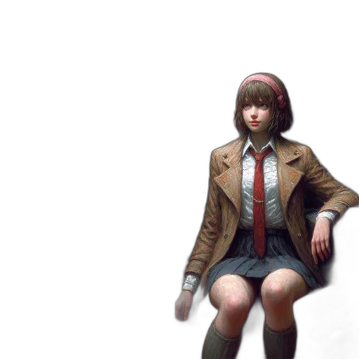 jacket, creature, dress, staff, concept art, 3d render, photorealistic, pixel art transparent PNG cut-out