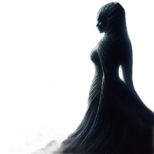 dress, crown, creature, hair, concept art, fantasy art, photorealistic, pixel art transparent PNG cut-out