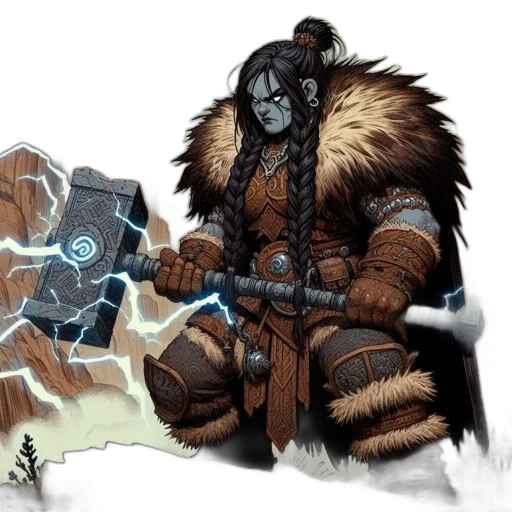 concept art, fantasy art, comic book art, snow, earth tones, humanoid, figure, blue transparent PNG cut-out