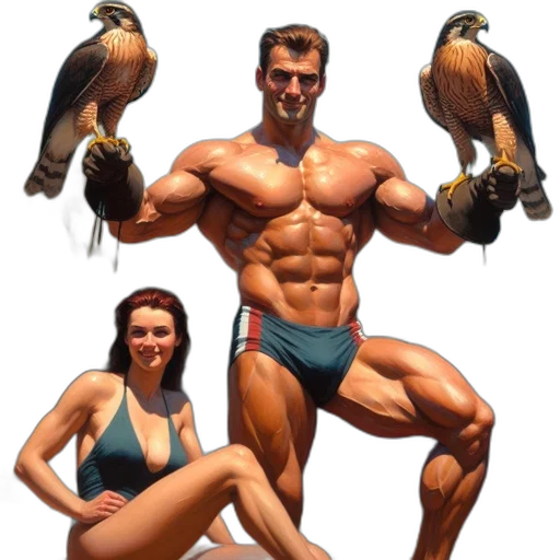 animal, concept art, photorealistic, 3d render, comic book art, earth tones, strong, man transparent PNG cut-out