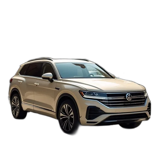 car, beige, 2018, volkswagen, touareg, front, parked, corner transparent PNG cut-out