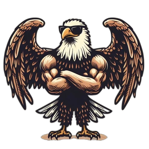 imposing, eagle, stands, tall, spreading, wings, adorned, detailed transparent PNG cut-out