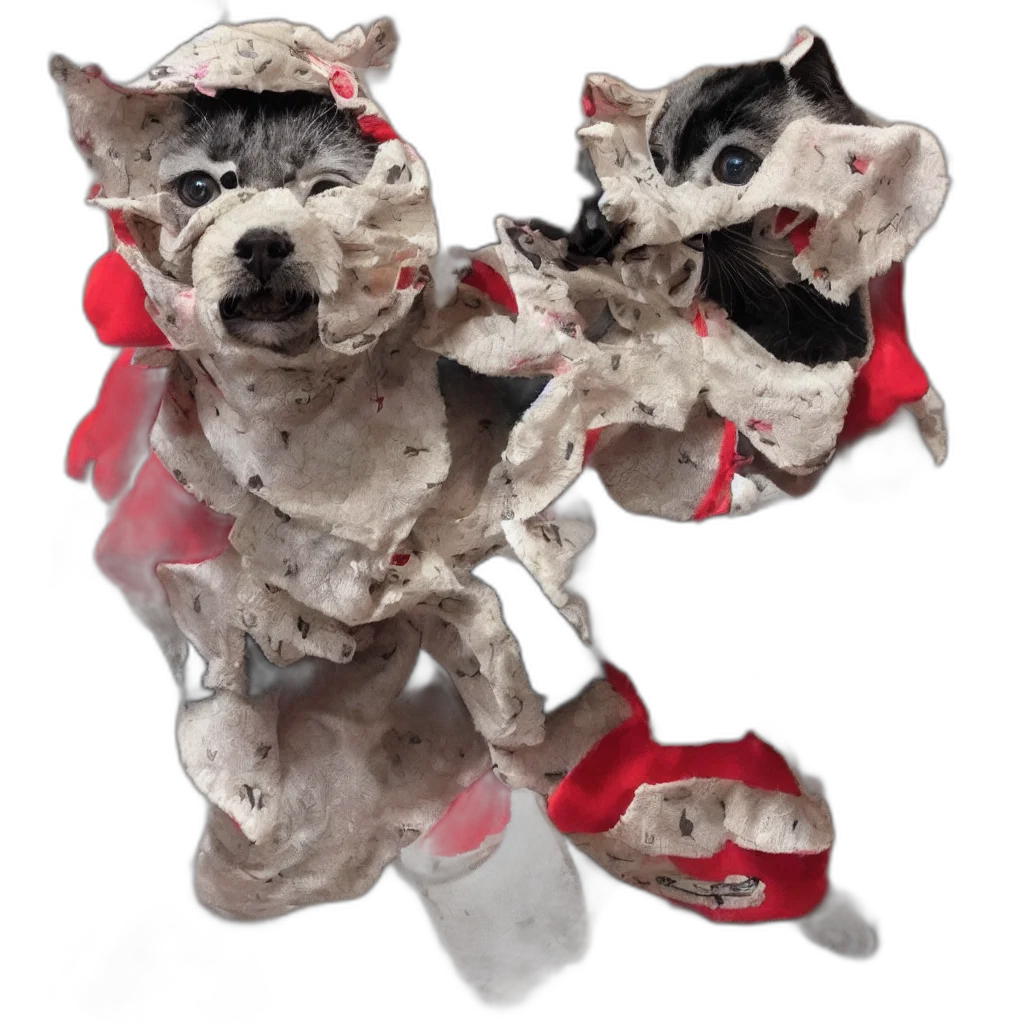 mask, 3d render, concept art, cat, dog, costume transparent PNG cut-out