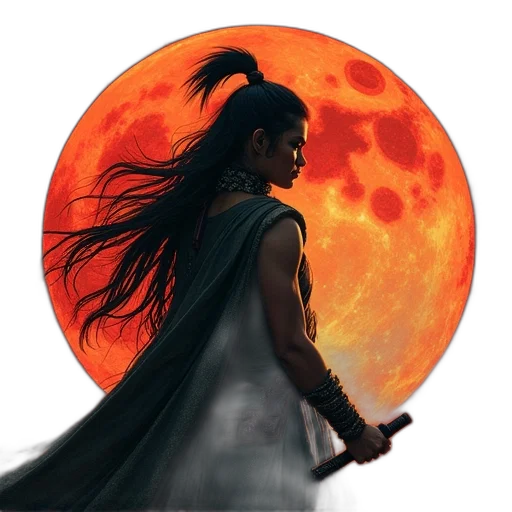 fantasy art, concept art, comic book art, pixel art, fire, red, warriors, poster transparent PNG cut-out