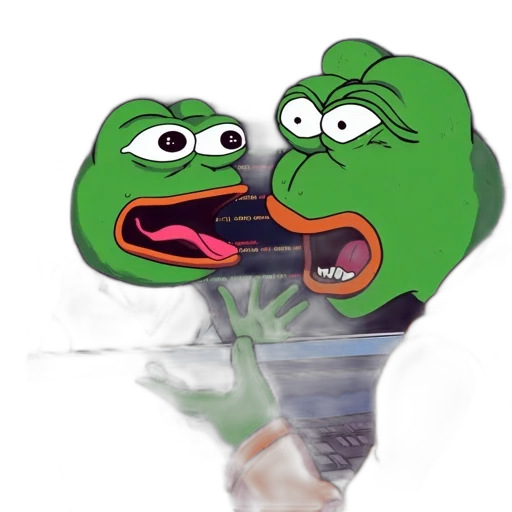 food, mask, weapon, face, fire, two, cartoon, frogs transparent PNG cut-out