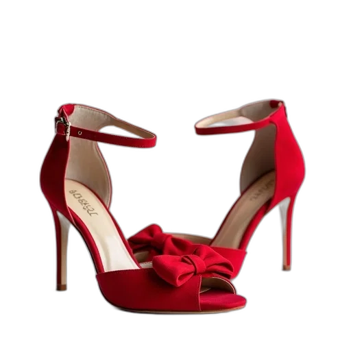 shoes, 3d render, red, pair, high-heeled, sandals, thin, ankle transparent PNG cut-out