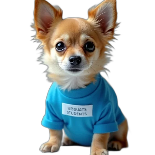 staff, animal, jacket, creature, 3d render, photorealistic, small, dog transparent PNG cut-out