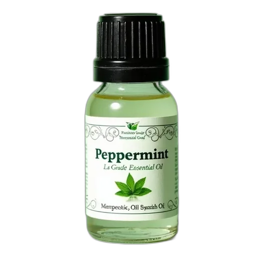 bottle, peppermint, essential, oil, label, reads, ola, prima transparent PNG cut-out
