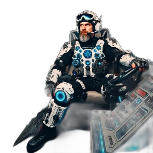 robot, weapon, concept art, 3d render, cyberpunk, outer space, image, depicts transparent PNG cut-out