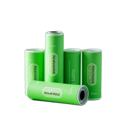 3d render, green, roller, cover, white, lettering, four, pack transparent PNG cut-out