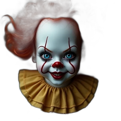 face, mask, creature, concept art, photorealistic, 3d render, fantasy art, pennywise transparent PNG cut-out