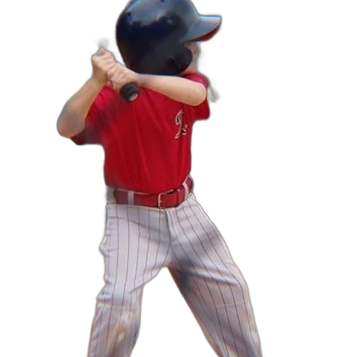 staff, 3d render, young, baseball, player, red, jersey, white transparent PNG cut-out