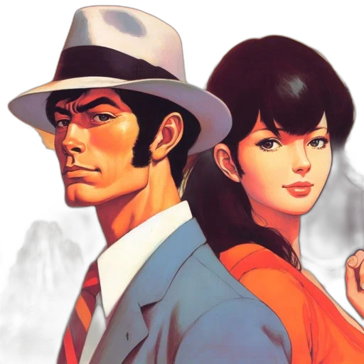 comic book art, concept art, anime, photorealistic, fog, sunset, red, two transparent PNG cut-out