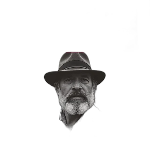 hat, face, staff, jacket, photorealistic, pixel art, concept art, pencil sketch transparent PNG cut-out