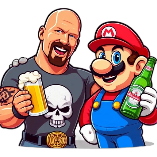 pixel art, cartoon, concept art, comic book art, two, characters, depicted, bald transparent PNG cut-out