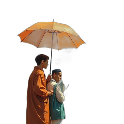 umbrella, jacket, staff, dress, oil painting, photorealistic, concept art, watercolor transparent PNG cut-out