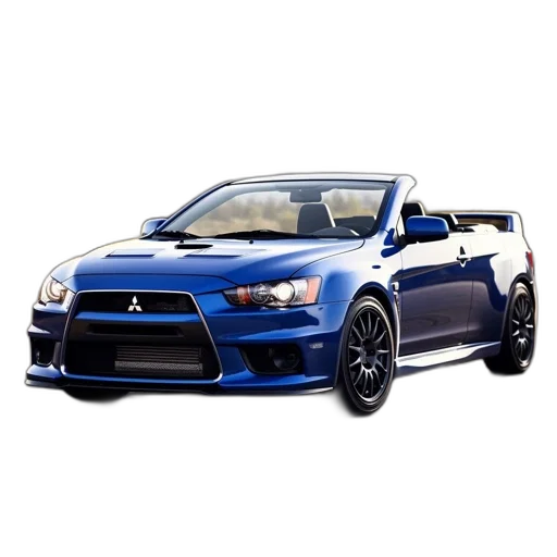 car, photorealistic, 3d render, mitsubishi, convertible, sporty, design, sits transparent PNG cut-out